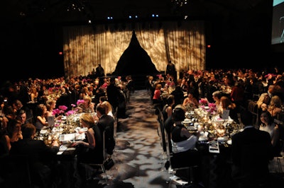 The Boston Ballet ball had company members performing on two identical stages on either end of the main dining area.