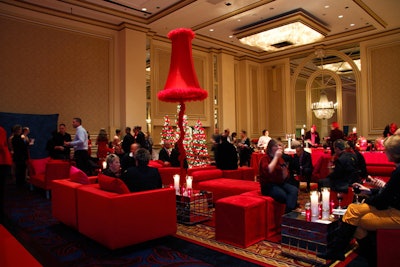 Kehoe Designs gave the event a festive, all-red decor scheme.