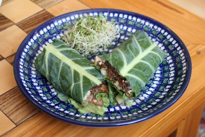 Rawlicious, which has locations in Yorkville and the Junction, offers a range of vegan options, including taco wraps made with seasoned nut loaf and nut cheese.