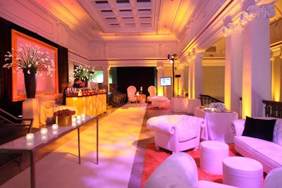 Crystal-studded white couches and orange shag carpets accented the BBC's Radio and Television Correspondents' Association dinner after-party at the Historical Society of Washington, D.C.
