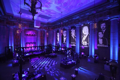 At MSNBC's White House Correspondents' Association dinner after-party, banners promoting the network's shows and personalities hung between columns inside the Mellon Auditorium.