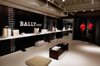 At the Moore building, the Bally design team set up BallyLove, a capsule collection designed in collaboration with artist Philippe Decrauzat.