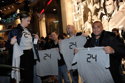 Fans posed with 24 logo shirts.