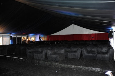 Rows of couches filled the theater.