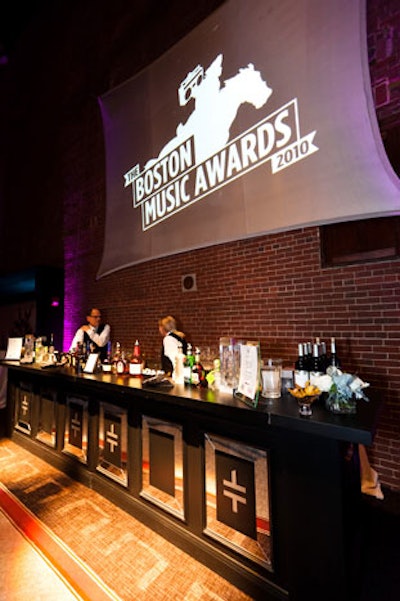 A V.I.P. area included a full bar, sponsored by Double Cross Vodka, and a screen projecting the Boston Music Awards logo.