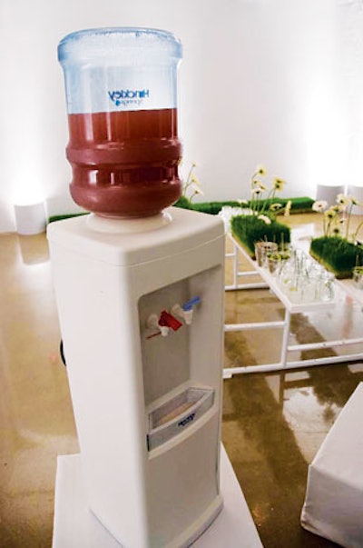 Guests helped themselves to water-cooler cocktails at the Museum of Contemporary Art's artEdge benefit in Chicago this May.