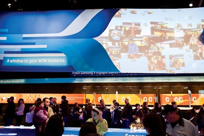 For the Winter Olympics in Vancouver, Samsung created a pavilion that had a 3-D theater, with several large screens constantly broadcasting images uploaded by guests.