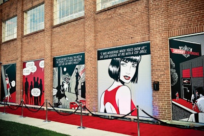 In July, Smirnoff threw a comic-book-themed event in Toronto, complete with red carpet illustrations depicting people arriving at a party.