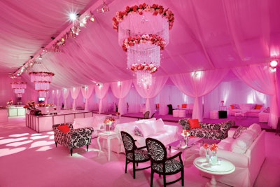 At the L.A. premiere of Valentine's Day in February, organizers created cabanas within the tented party for the movie's giant cast.