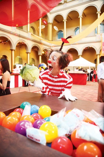 For its annual Best of Washington party in July, Washingtonian magazine hosted a 'gourmet circus' with tented food stations, games, and a sword swallower.