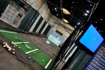 Pro Batter Sports set up a 20- by 40-foot cage with a pitching simulator.