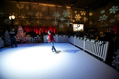 Ice-skaters contributed to the wintry feel.