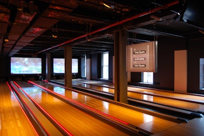 Vintage-style signs, subway-style seating, and graffiti mark the Subway lanes section.