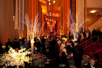 More than 170 round tables filled the narrow foyer.