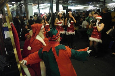 As a playful nod to the holidays, Bacardi brought in entertainers dressed as Santa and his elves for guests at its holiday party to pose with.