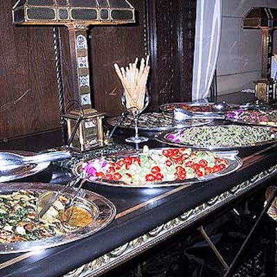 At an awards event for Verizon's Enterprise Solutions Group, Cipriani 42nd Street put out a substantial hors d'oeuvres bar with tomato, basil and fresh mozzarella salad; prosciutto; chicken salad; and marinated vegetables.