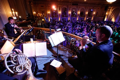 Musicians performed from multiple levels and stages throughout the Biltmore ballroom.