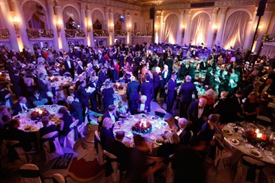 About 350 guests filled the ballroom for dinner.