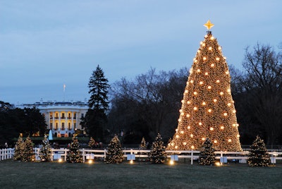 The national Christmas tree features energy-efficient LED lights.