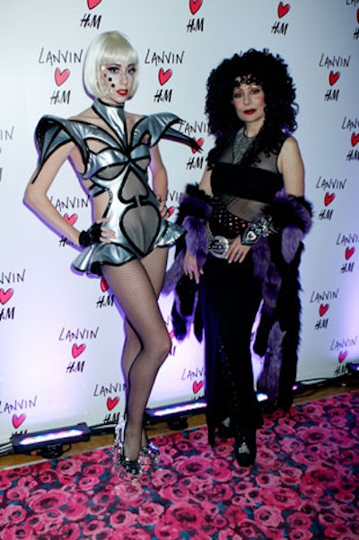 Lady Gaga and Cher look-alikes were on hand to entertain guests at the opening-night party.
