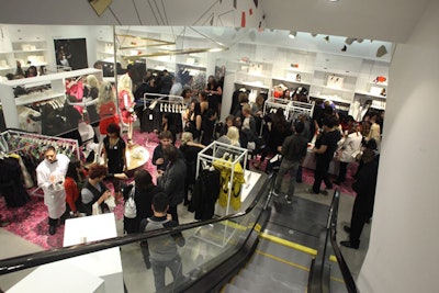 Guests mobbed the H&M Lanvin line of fashions at the new flagship store's opening.