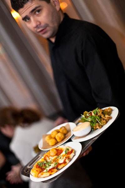 Dishes from the W Lounge menu, including crispy clams and pizza, were available for purchase.