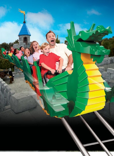 The Dragon will be an indoor/outdoor roller coaster in the Castle Hill section of Legoland Florida.