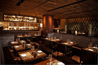 The restaurant, which has a palette of grey and brown, holds as many as 300.
