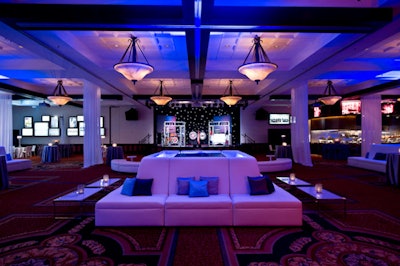 White drapes and lounge furniture transformed the TPepin Hospitality Centre's ballroom into a nightclub for the evening.