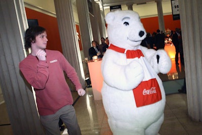 The Coca-Cola bear posed for photos with attendees.