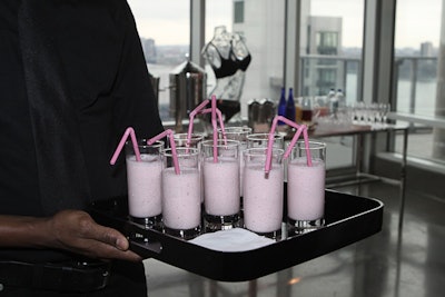 In addition to the passed treats created to correspond to the stations, Creative Edge's menu included breakfast bites that matched the brand's pink branding.
