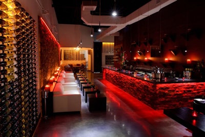 The lighting at Le Rouge can be changed from red to green, yellow, blue, or purple.