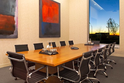 The large windows in the meeting facilities allow for natural light.