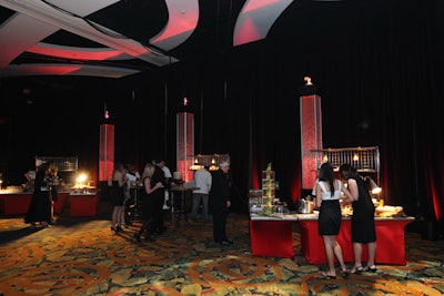 Organizers chose to go with food stations rather than a plated dinner to make the event more casual.
