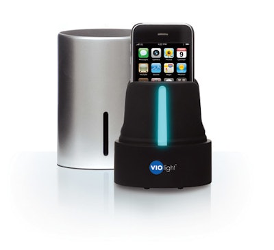 According to a British study, the average cell phone has 18 times more bacteria than a toilet handle. Ideal for a corporate gift or to keep devices germ-free at meetings, Violight’s new sterilizer ($49.95) cleans phones, MP3 players, and other items in minutes using UV rays.