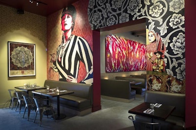 Original work by artist Shepard Fairey is featured throughout Wynwood Kitchen & Bar.