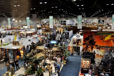 The trade show floor included 900 exhibitors in the categories of surf, skate, parasail, swim, resort, boutique, souvenir, and stand-up paddle board.