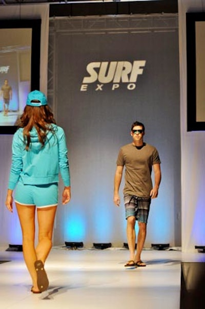 The schedule included three daily runway shows featuring beach, swim, and board sports manufacturers.