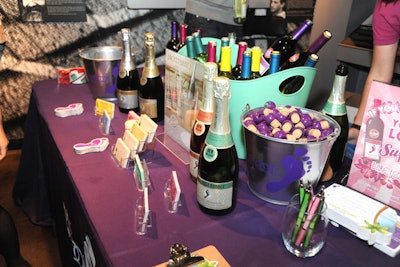 Barefoot Wines served five champagnes and 12 wines and provided reusable wine stoppers as takeaways.