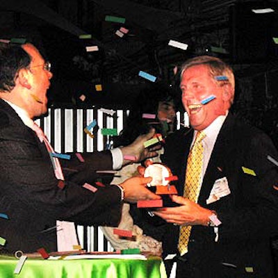 At the BiZBash Spring Awakening networking event at Frame, BiZBash president Richard Aaron inducted Chris Giftos, the Metropolitan Museum's manager of special events, into the BiZBash Event Style Hall of Fame.