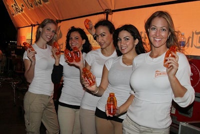 Cointreau hired models to hand out branded shakers and serve margaritas and cosmos during the En Vivo Latin Festival. The shakers contained recipes for original Cointreau cocktails.