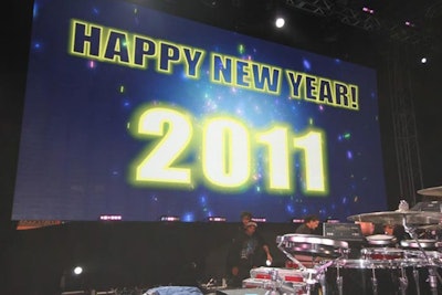 A large projection screen marked the beginning of the new year during Jam on the Sand.