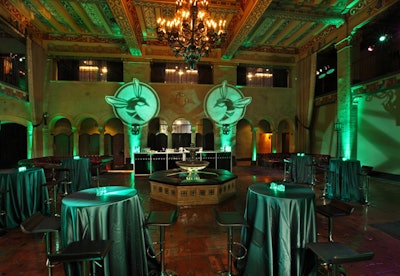The premiere party at the Hollywood Roosevelt got an all-green look.