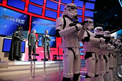 Darth Vader and a legion of Imperial storm troopers joined executives from 20th Century Fox Home Entertainment and Amazon.com to announce the pre-release ordering availability of Star Wars: The Complete Saga on Blu-ray disc.