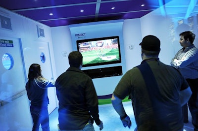 Microsoft's large exhibit space provided demo opportunities for its Kinect for Xbox360, along with access to the company's array of home and office products.