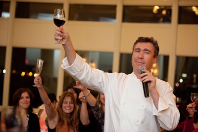 Boston Harbor Hotel chef and Boston Wine Festival founder toasted to the 22nd year of celebrating wines at the beginning of the kickoff event.