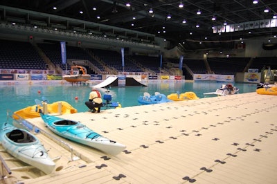 Indoor fishing in Toronto (in a swimming pool)