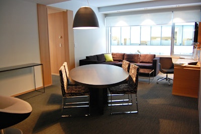 Hotel suites can accommodate meetings for groups of as many as six.