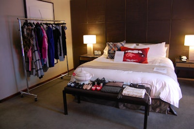 Event organizers filled the bedroom with clothing and fashion accessories from Rac Boutique's spring/summer line.