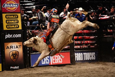Each cowboy's aim was to buck one of the invitational's 65 bulls for eight seconds without falling off.